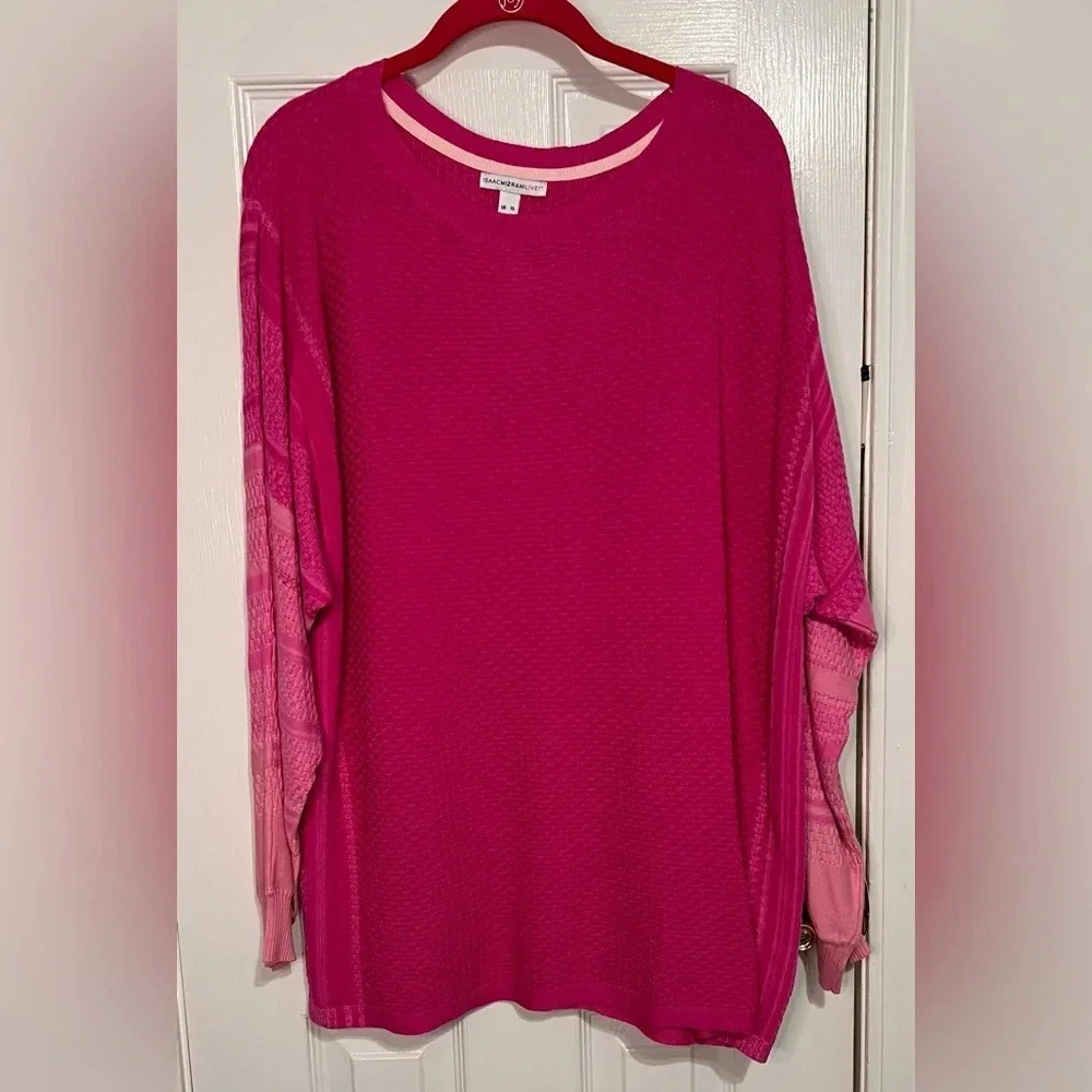 Isaac Mizrahi LIVE! XL Women's Pink hombre Long Sleeve Sweater never worn